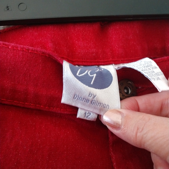 NWT DG2 RED STUDDED BOOT CUT JEANS 12 - Picture 6 of 7